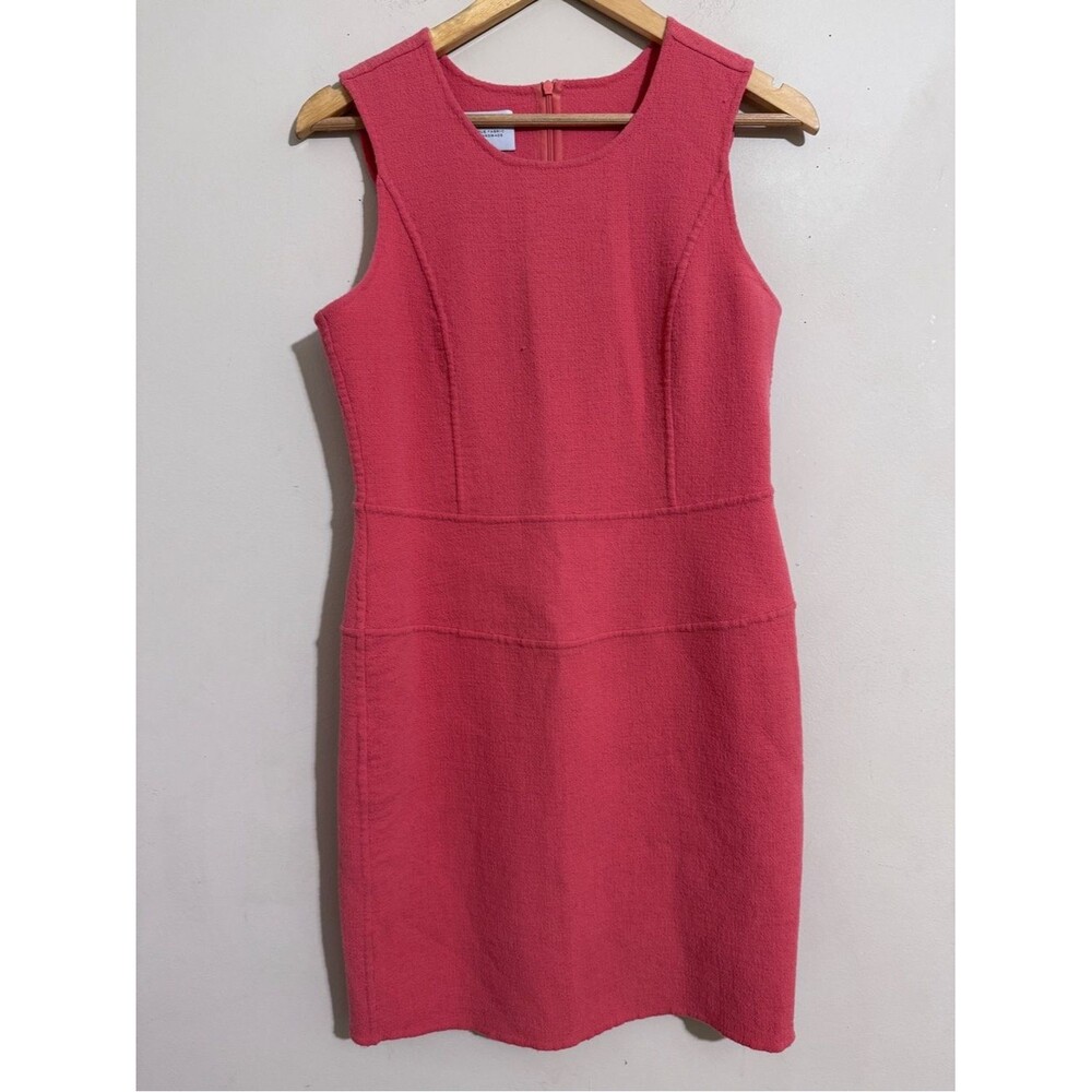 Armani Collezioni Women's Sleeveless Coral Pink Wool Shift Dress size 8 Career